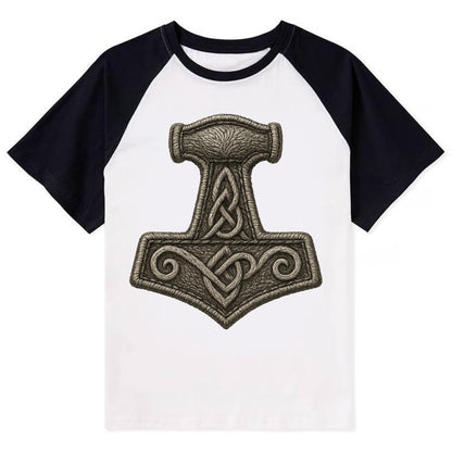Mjolnir  - Contrast Raglan T-shirt - Black