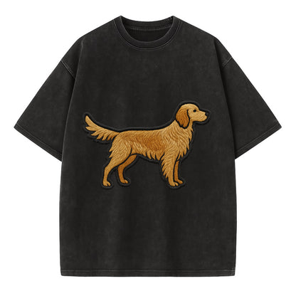 English Setter - Trendy feathered design - Vintage T-shirt - Black