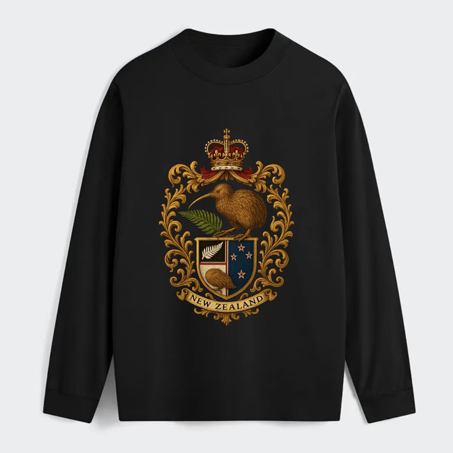 New Zealand Kiwi Emblem - Classic Long Sleeve Shirt - Black