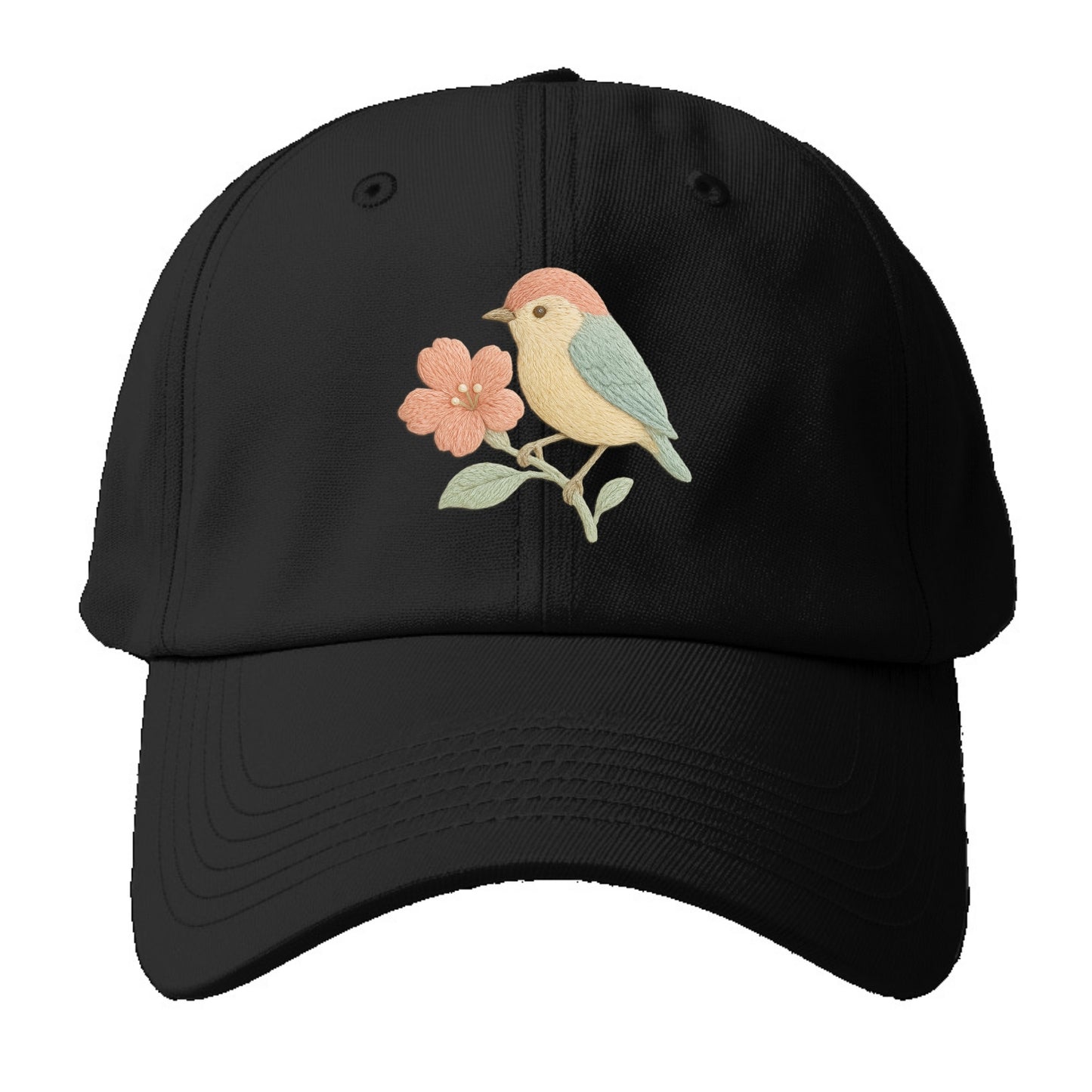 Peach Flowerpecker - Baseball Cap For Big Heads - Black
