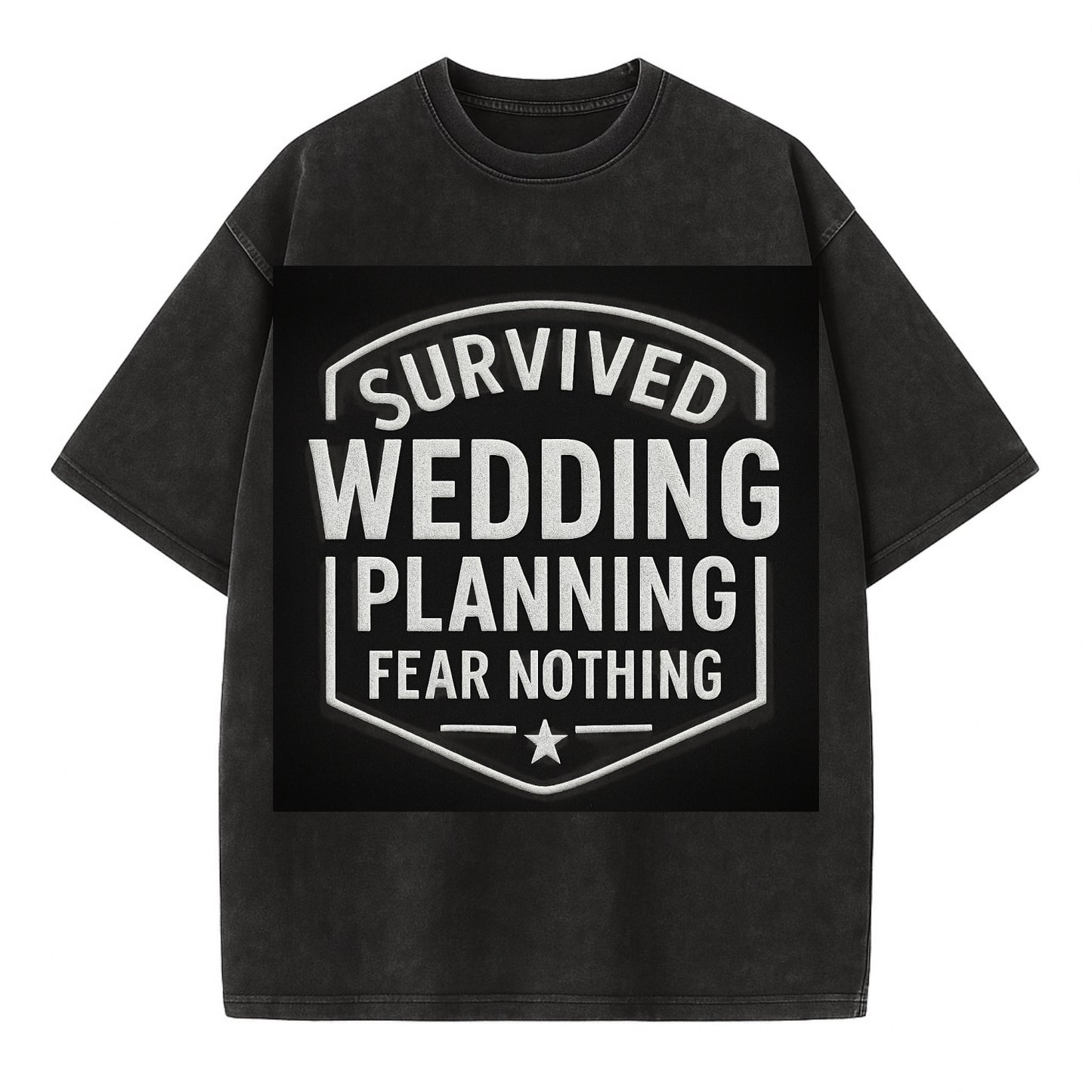 Survived wedding planning, fear nothing - Vintage T-shirt - Black