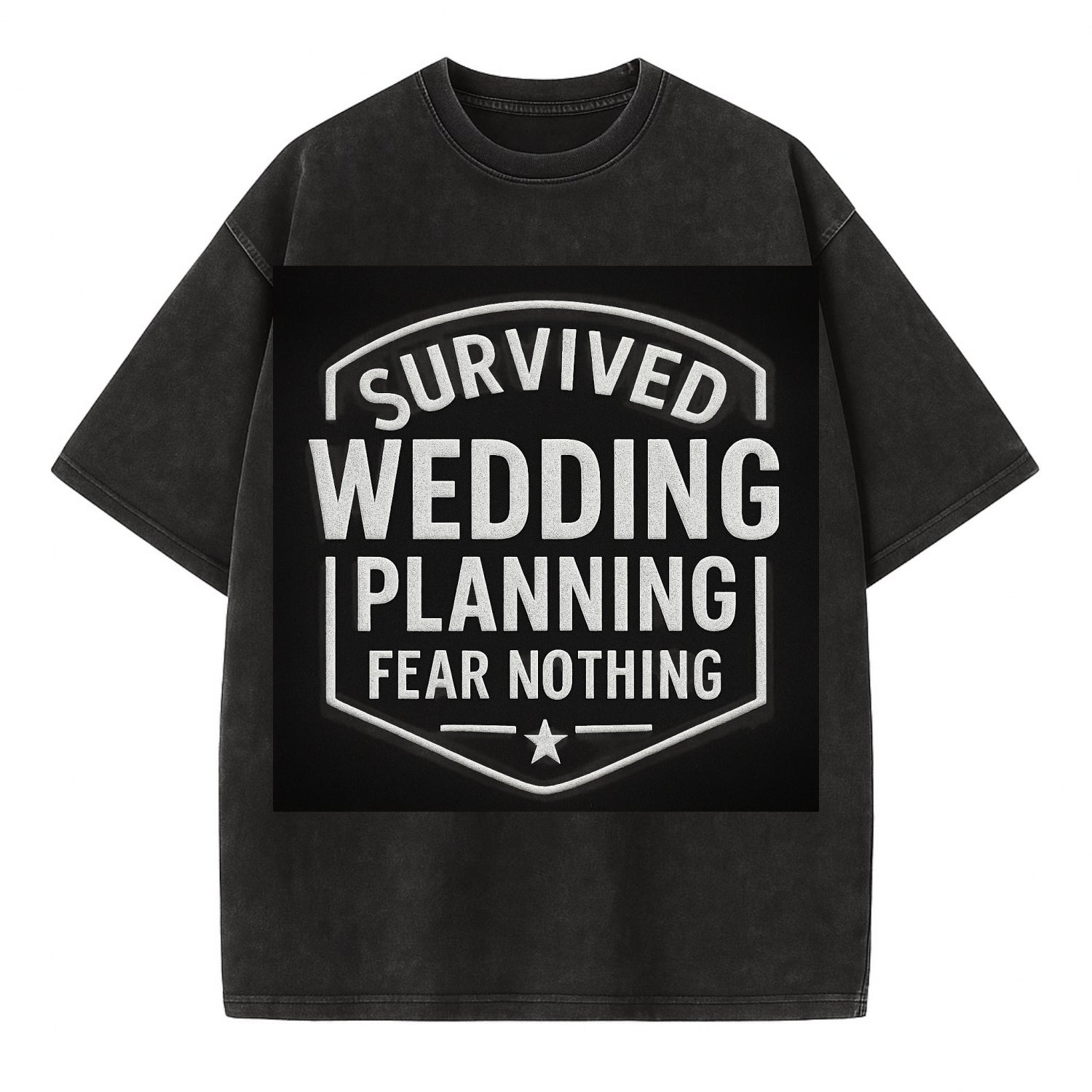 Survived wedding planning, fear nothing - Vintage T-shirt - Black