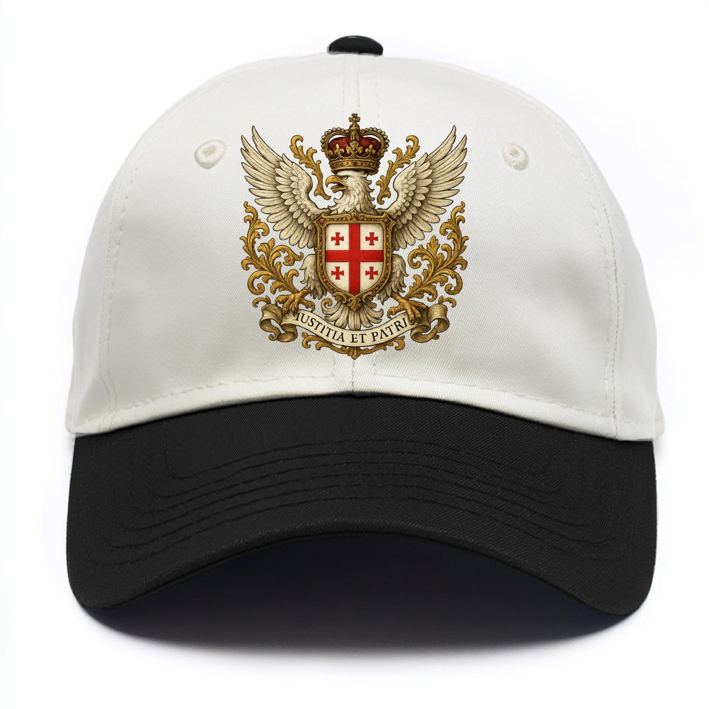 Georgia White Eagle Emblem  - Two Tone Cap - Black
