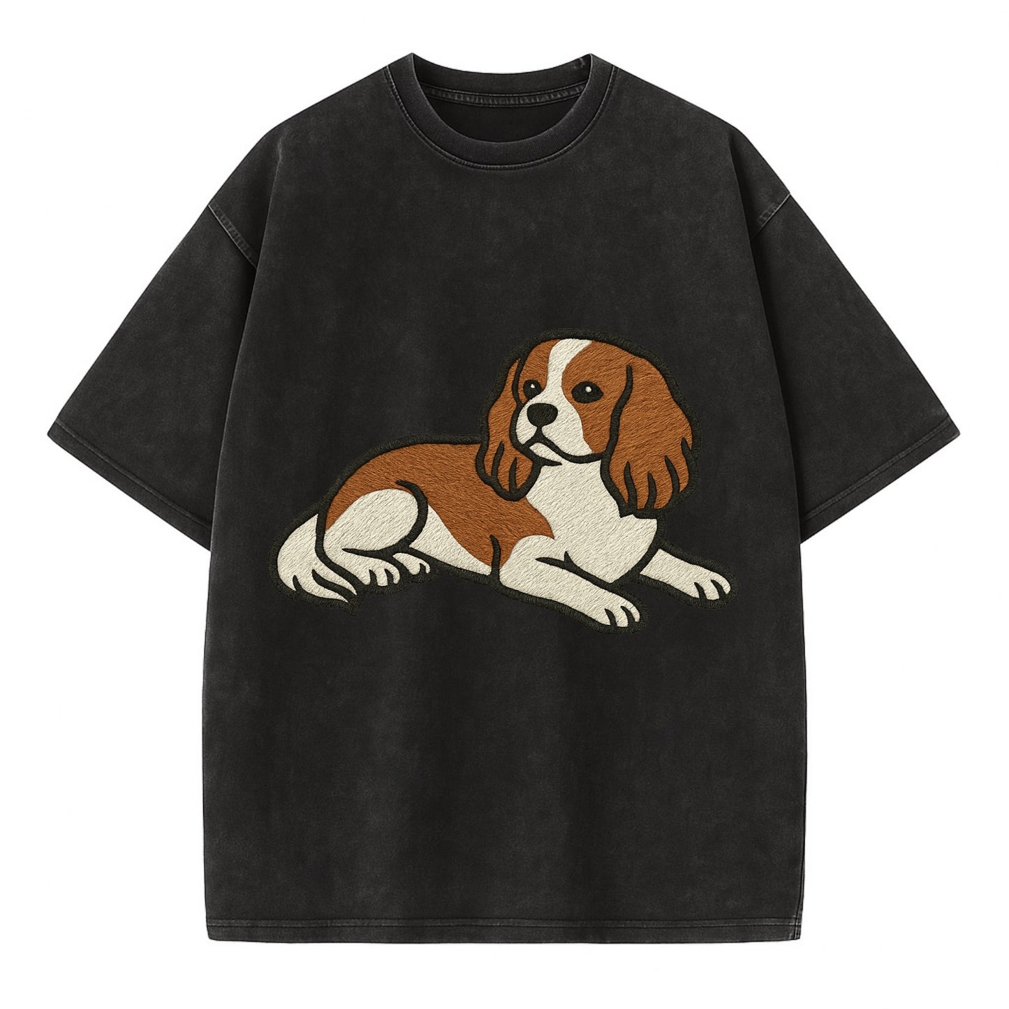 Cavalier King Charles Spaniel - Blenheim Vintage T-shirt - Black