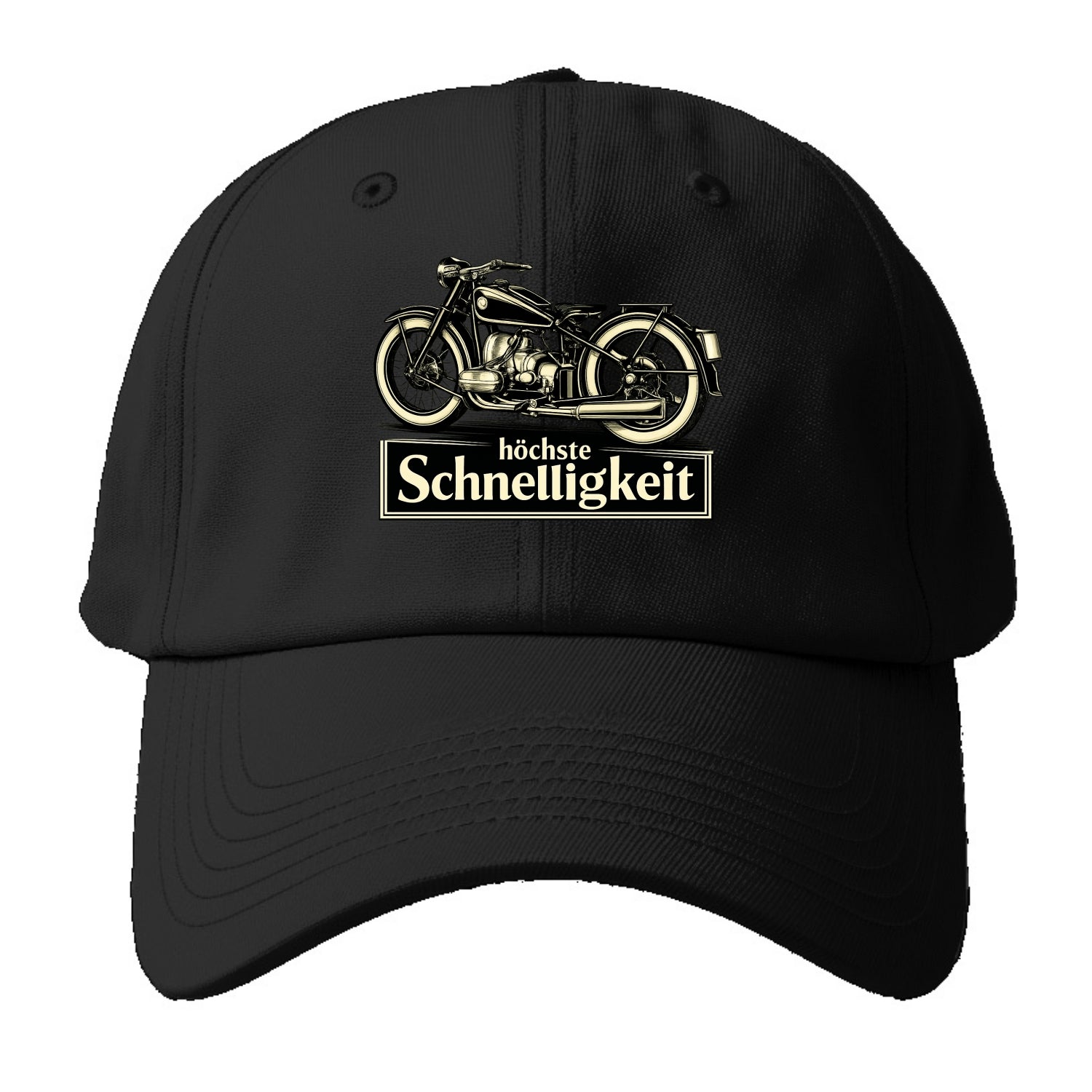 German Speed Motorcycle - Baseball Cap For Big Heads - Black
