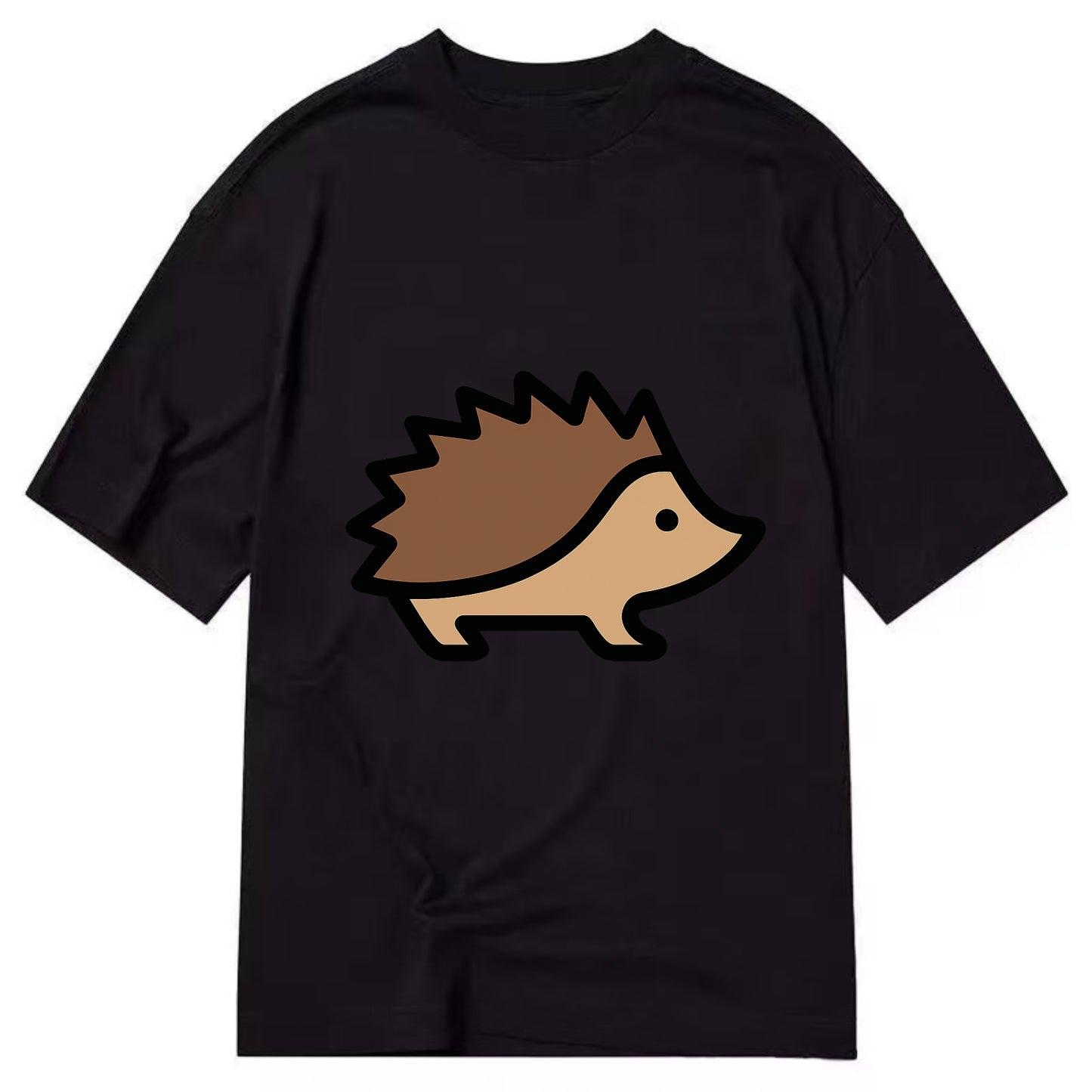 Hedgehog - Brown spiky back flat side profile - Classic T-shirt - Black