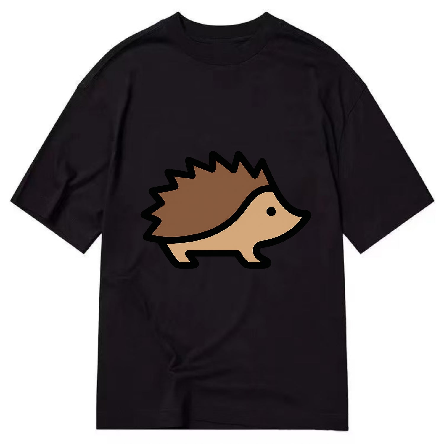 Hedgehog - Brown spiky back flat side profile - Classic T-shirt - Black
