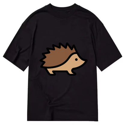 Hedgehog - Brown spiky back flat side profile - Classic T-shirt - Black