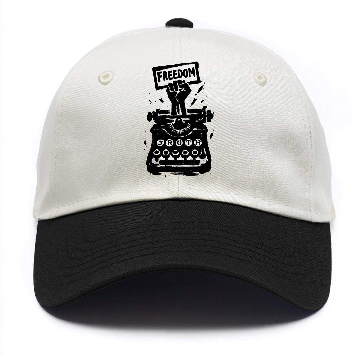 Typewriter keys - journalism and truth ink art - Two Tone Cap - Black