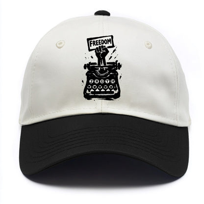 Typewriter keys - journalism and truth ink art - Two Tone Cap - Black