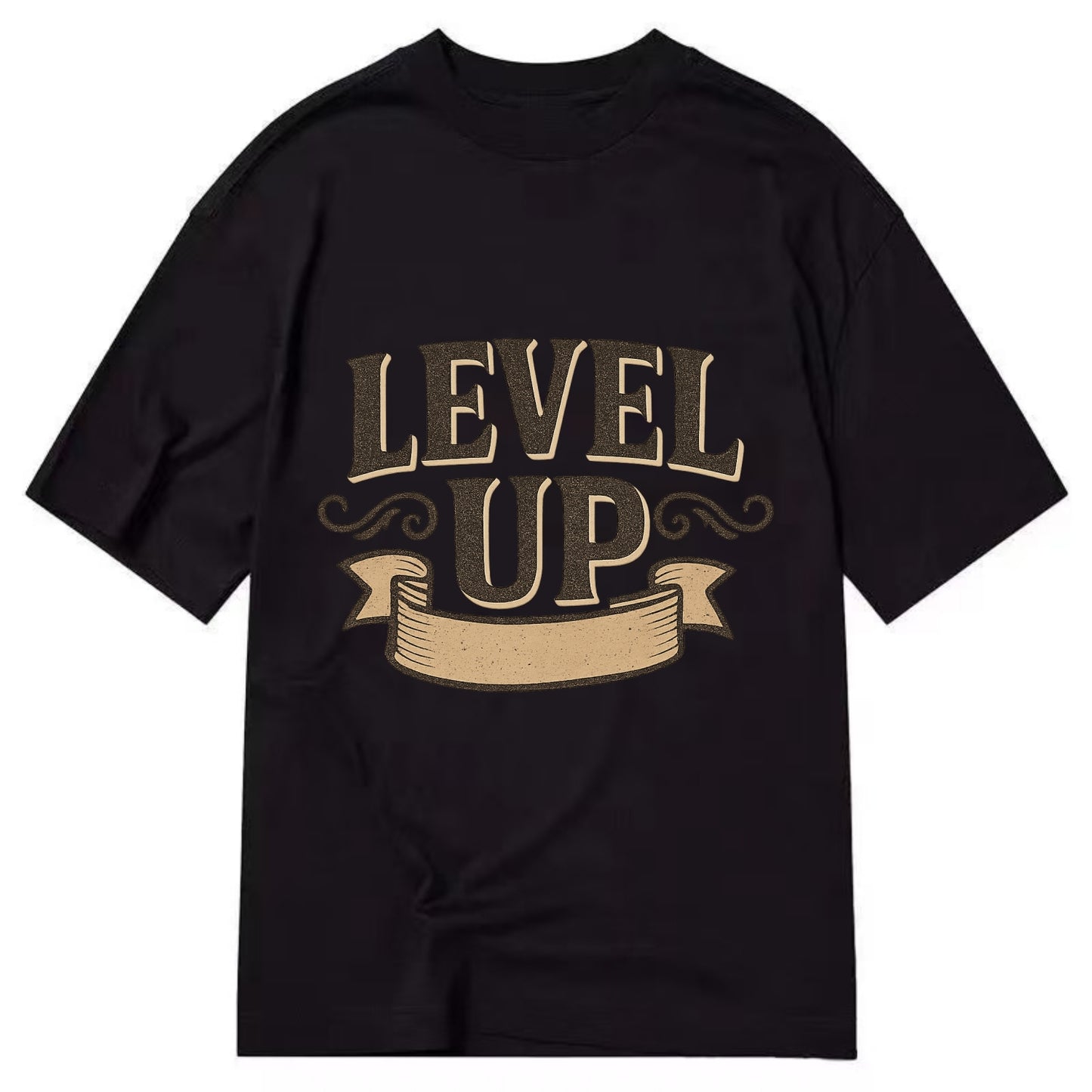 Bold typography design - "LEVEL UP" - improving, advancing, growing - Classic T-shirt - Black