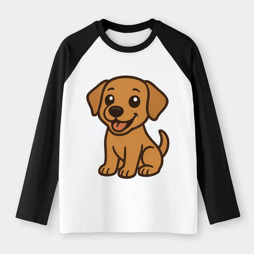 Labrador - Happy panting expression - Raglan Long Sleeve T-Shirt