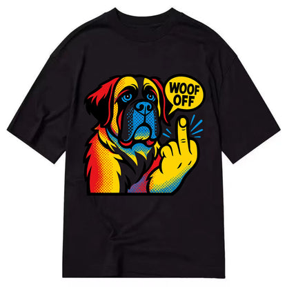 Saint Bernard with gentle giant face and droopy jowls, huge paw raised - Classic T-shirt - Black