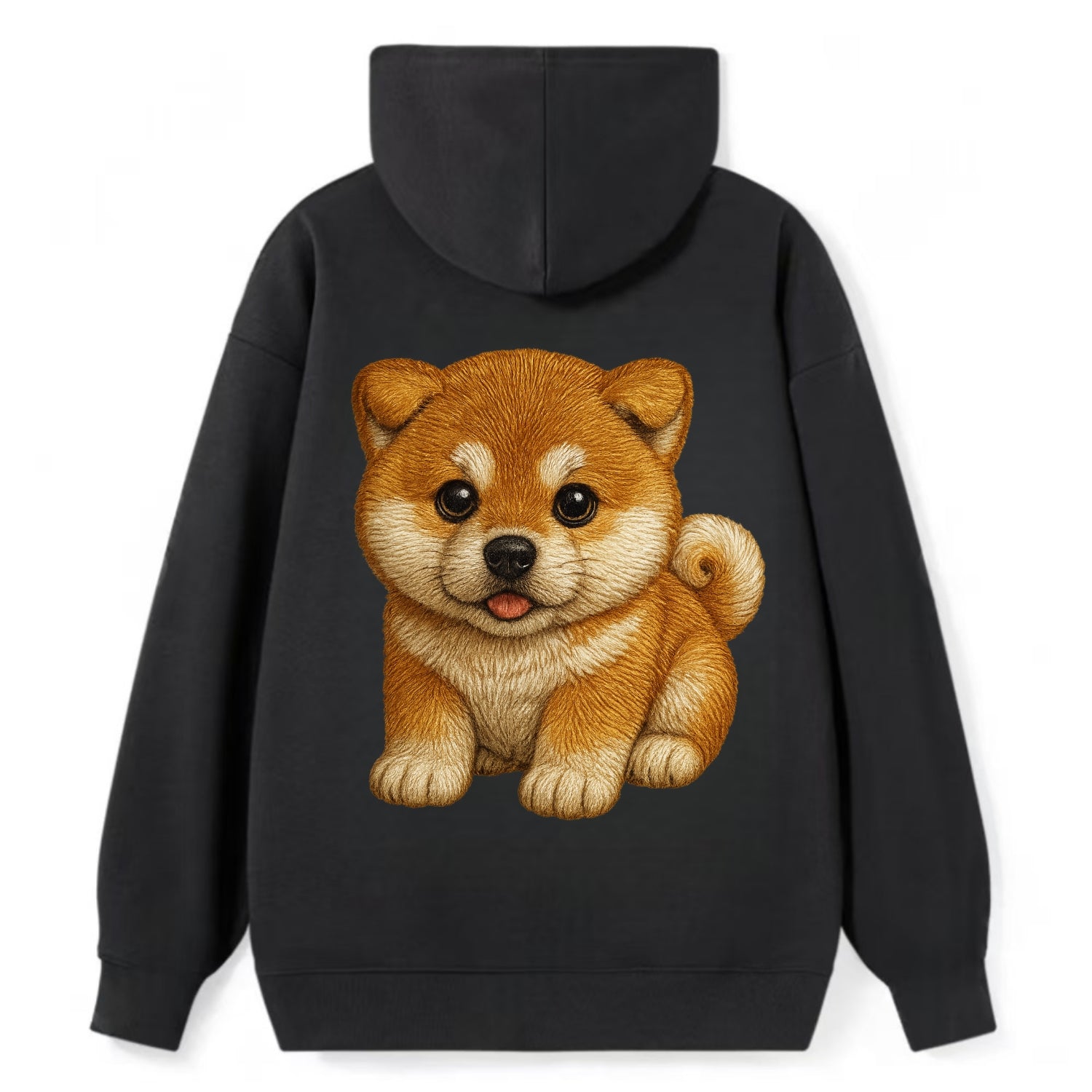 Baby Akita Puppy - fluffy bear-like, curled tail, dignified eyes, - Classic Pullover Hoodie - Black