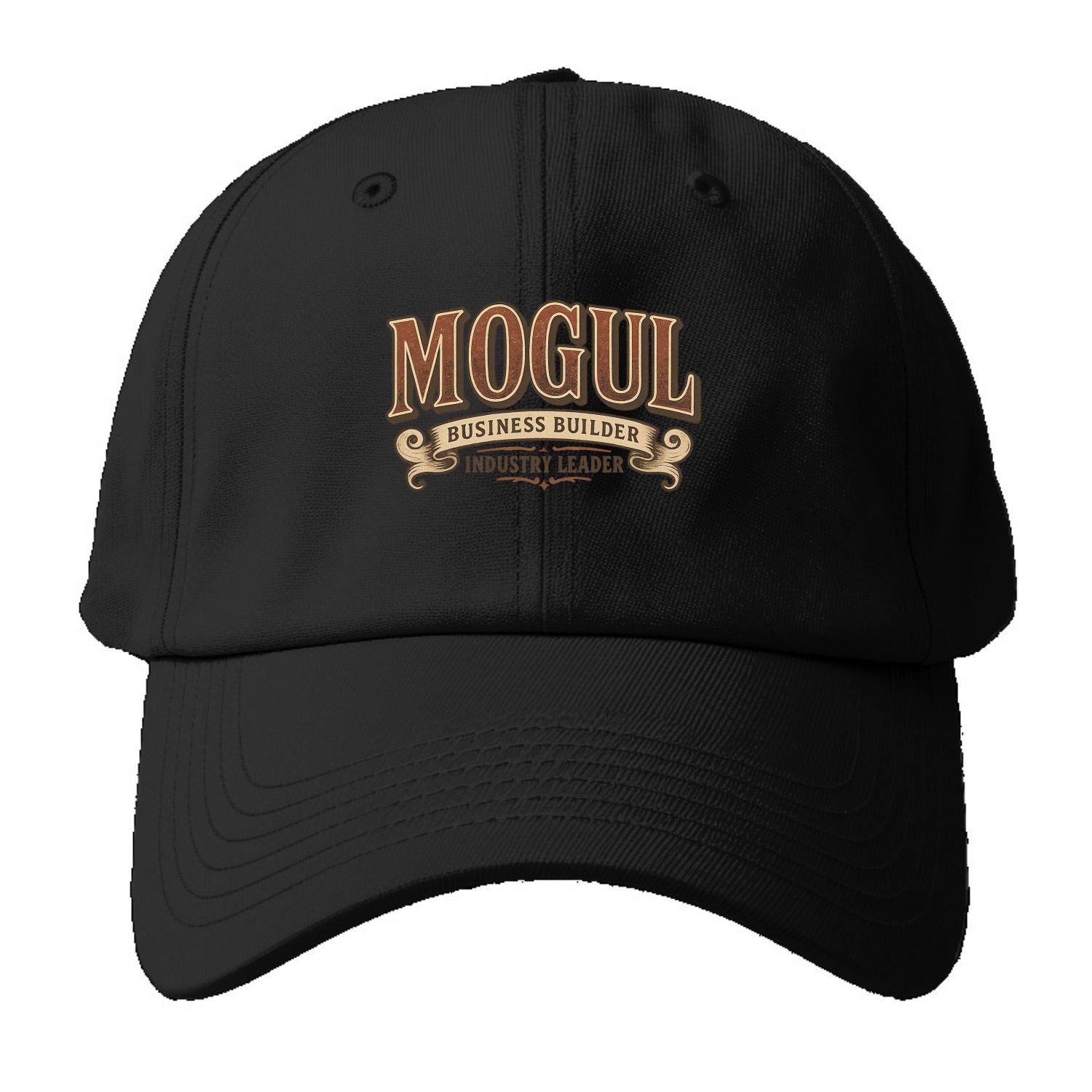 Bold typography design - "MOGUL" - business builder, industry leader - Baseball Cap - Black