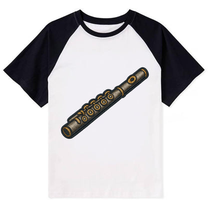 Flute  - Contrast Raglan T-shirt - Black