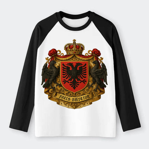 Albania Double Eagle Emblem - Raglan Long Sleeve T-Shirt