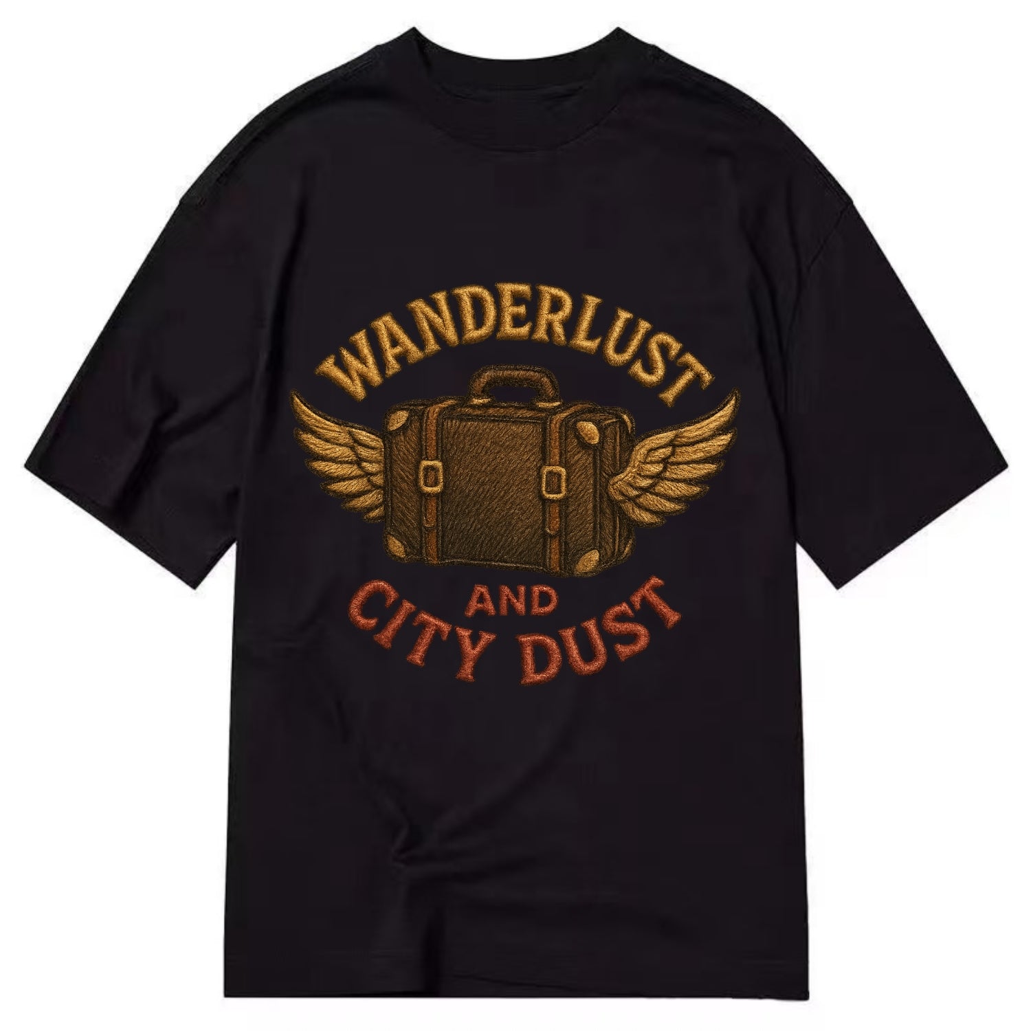 Wanderlust And City Dust  - Classic T-shirt - Black