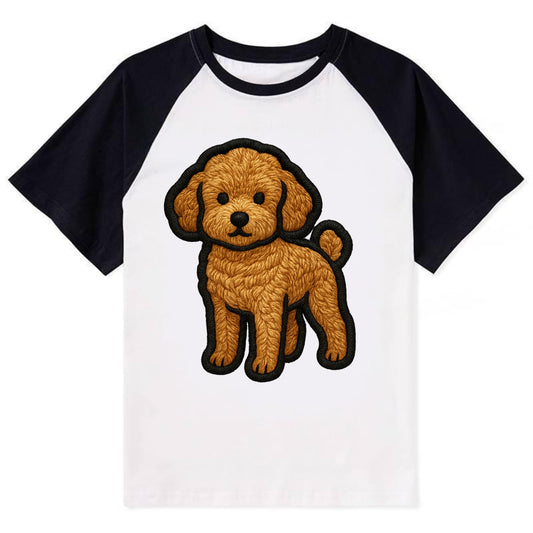 Toy Poodle - Trendy miniature design wit - Contrast Raglan T-shirt - Black