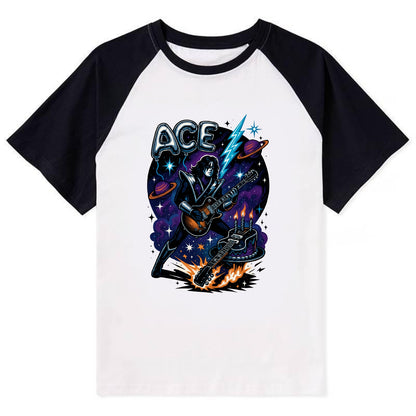 Ace Birthday Celebration - Contrast Raglan T-shirt - Black