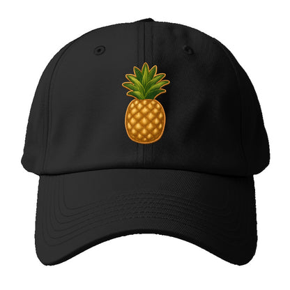 PINEAPPLE CROWN - tropical fruit in yellow and green , hospitality - Baseball Cap - Black