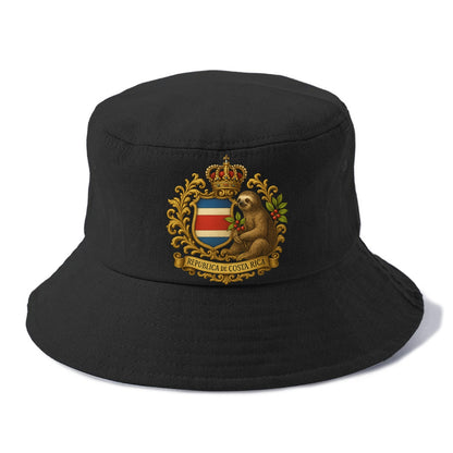 Costa Rica Sloth Emblem  - Bucket Hat - Black