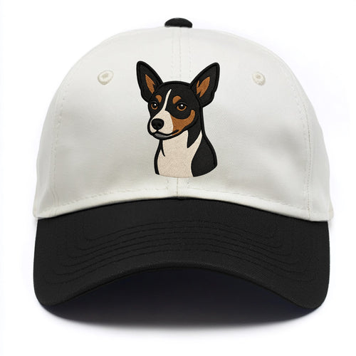 Rat Terrier - Tri-color embroidered pose - Two Tone Cap