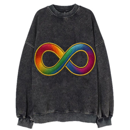 Infinity Symbol  - Vintage Sweatshirt - Black