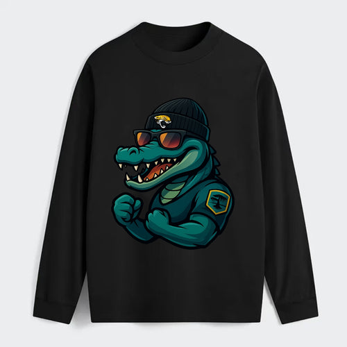 Jacksonville Alligator wearing Jaguars beanie with swamp patch and - Classic Long Sleeve Shirt