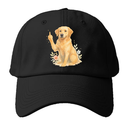 Labrador Retriever yellow sitting pretty, friendly face, strong paw up - Baseball Cap For Big Heads - Black