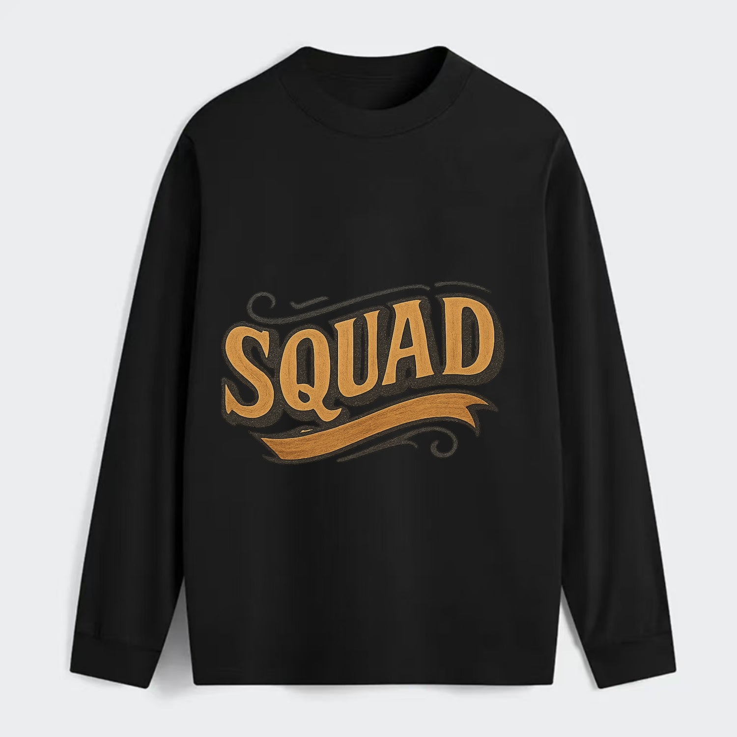 Bold typography design - "SQUAD" - your crew, your people - Classic Long Sleeve Shirt - Black