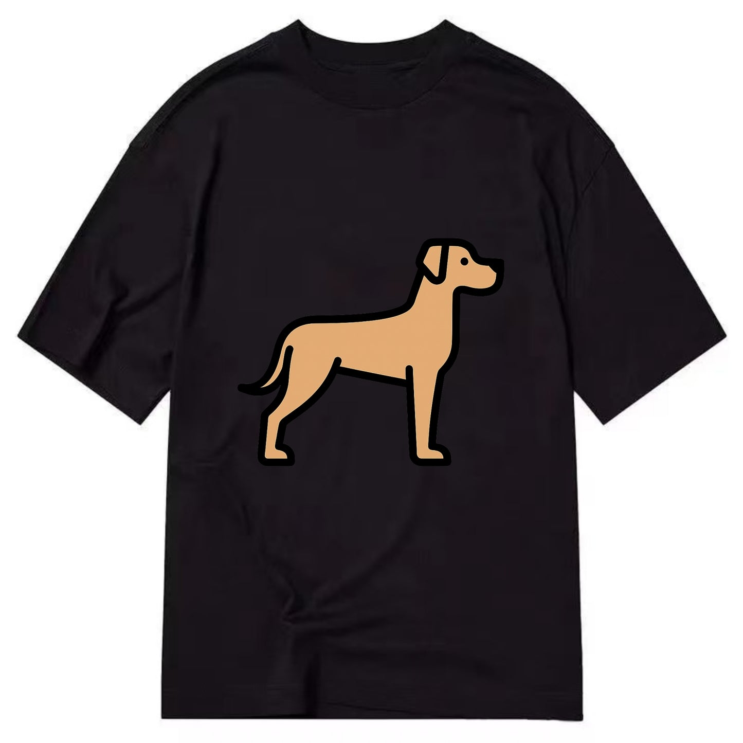 Great Dane - Fawn colored flat side profile - Classic T-shirt - Black