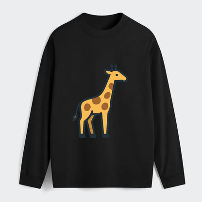 Giraffe - Yellow with brown patches flat side profile - Classic Long Sleeve Shirt - Black