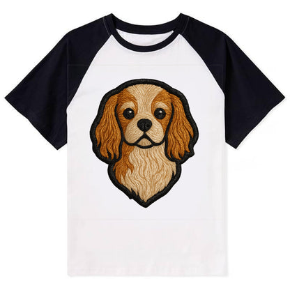 Cavalier King Charles Spaniel - Modern g - Contrast Raglan T-shirt - Black