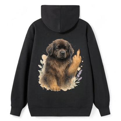 Newfoundland fluffy bear-like with webbed paws, massive gentle paw up - Classic Pullover Hoodie - Black