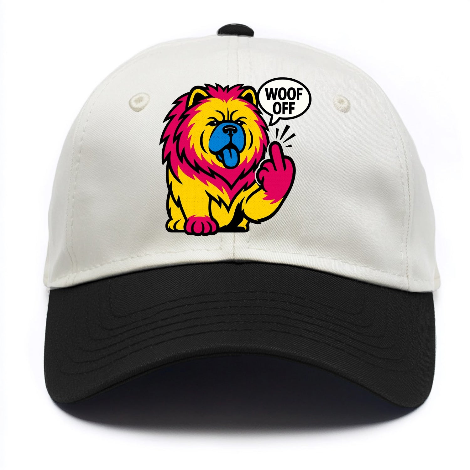 Chow Chow with lion mane and blue-black tongue, fluffy dignified paw up with sass - Two Tone Cap - Black