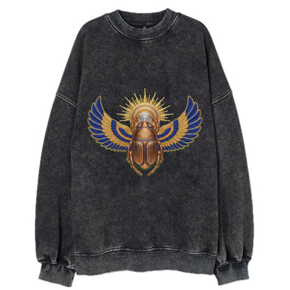 Winged Scarab - Vintage Sweatshirt - Black