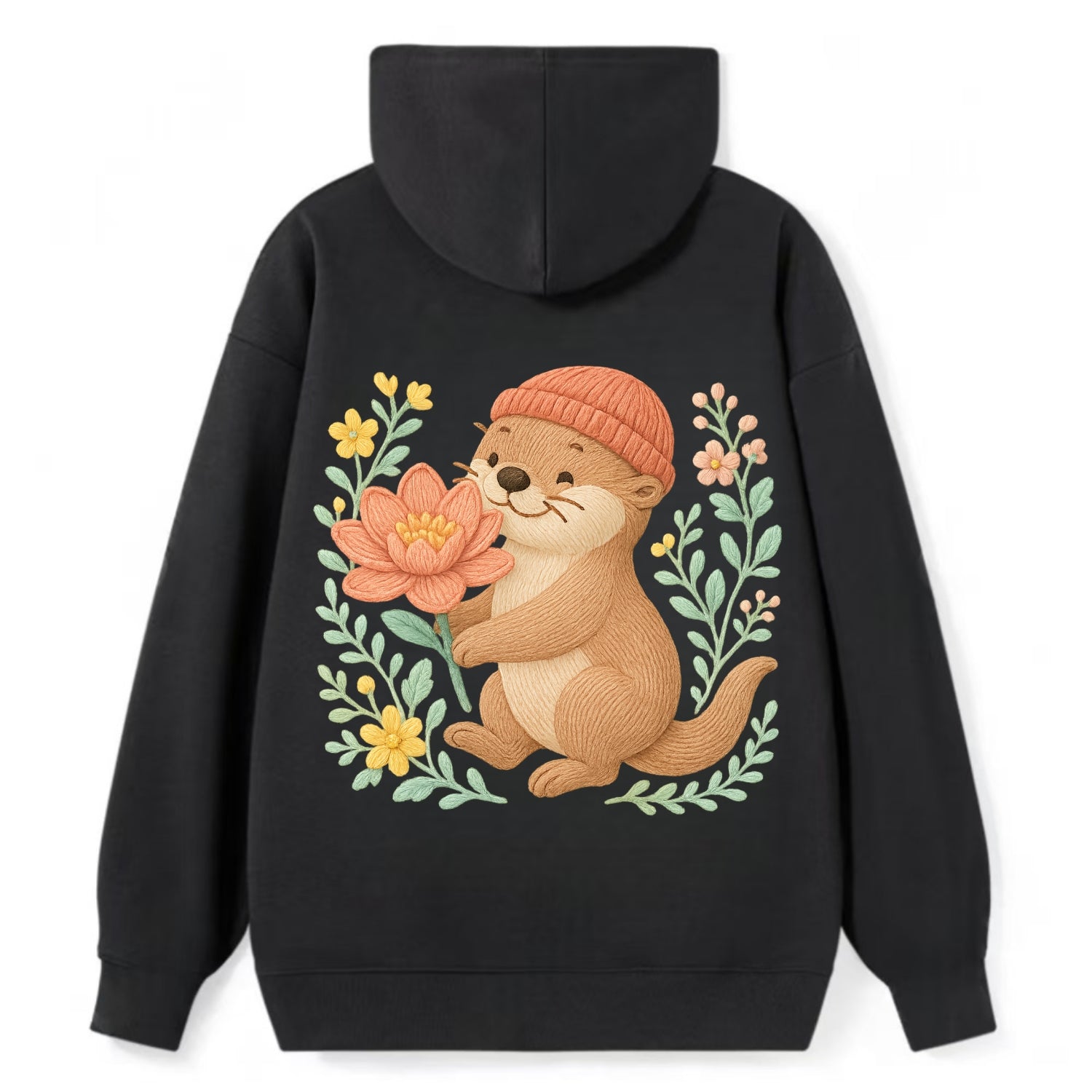 Peach Otter - Classic Pullover Hoodie - Black