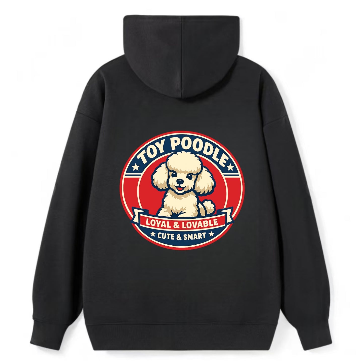 Elegant Poodle Emblem - Classic Pullover Hoodie - Black