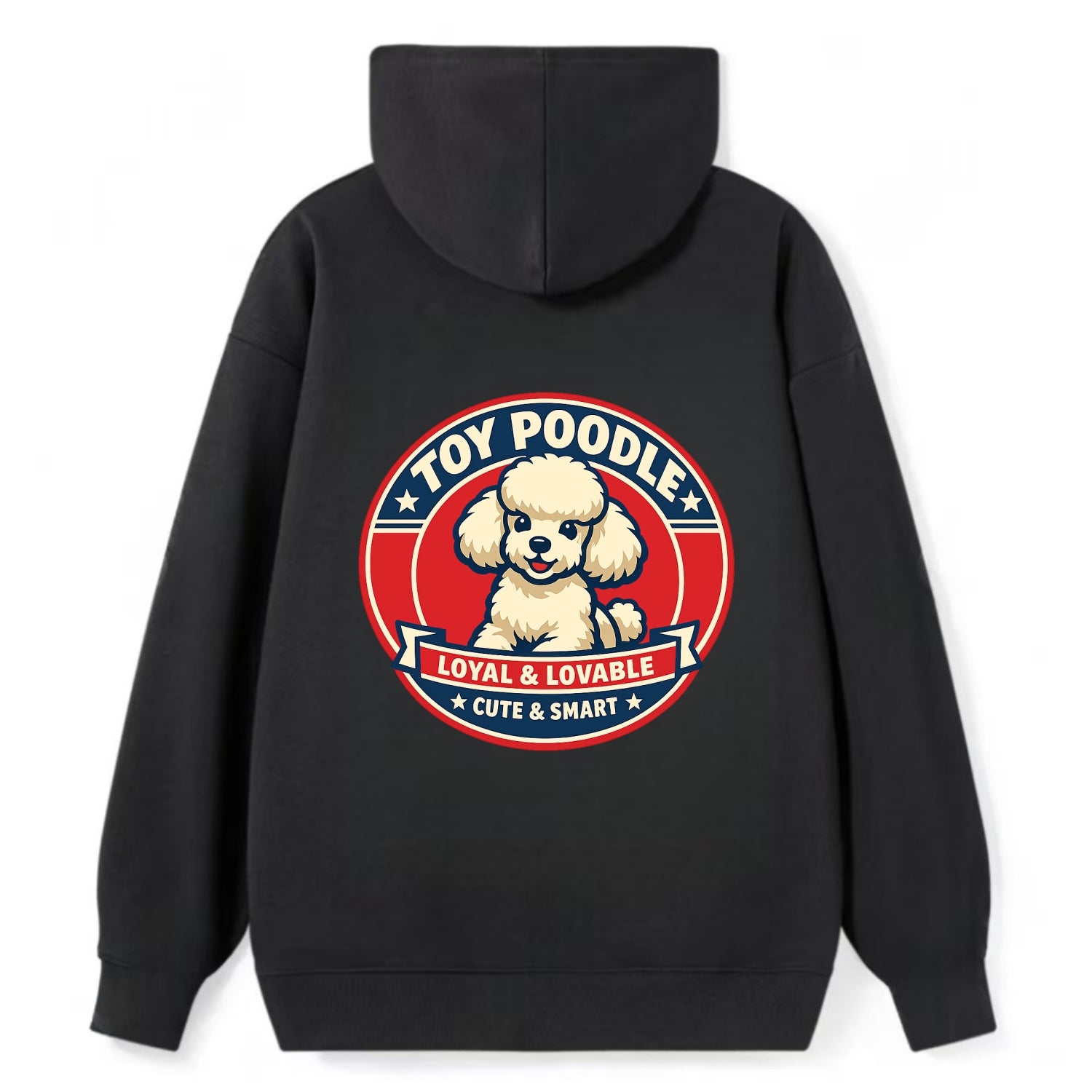 Elegant Poodle Emblem - Classic Pullover Hoodie - Black