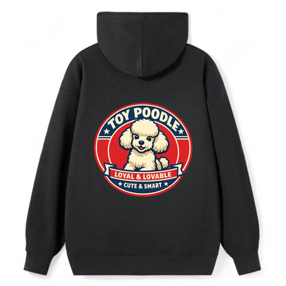 Elegant Poodle Emblem - Classic Pullover Hoodie - Black
