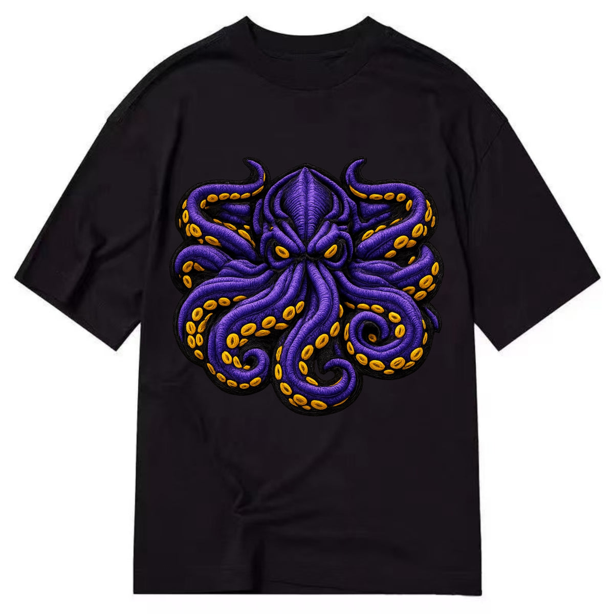 KRAKEN TENTACLES - sea monster in purple and black , deep sea - Classic T-shirt - Black