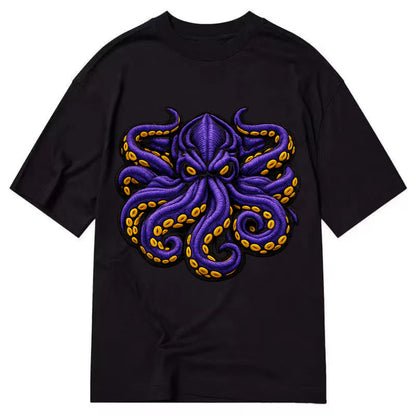 KRAKEN TENTACLES - sea monster in purple and black , deep sea - Classic T-shirt - Black