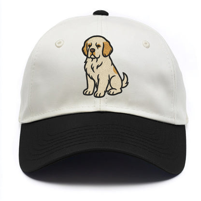 Clumber Spaniel - White with lemon markings embroidered pose - Two Tone Cap - Black