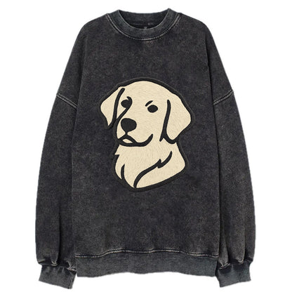 Golden Retriever - Head tilt curious pos Vintage Sweatshirt - Black