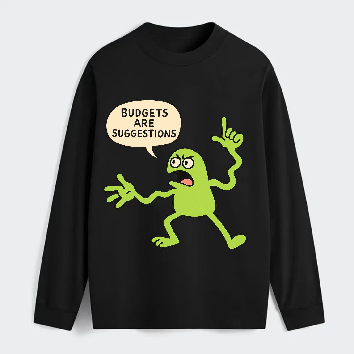 BUDGETS ARE SUGGESTIONS | Rebellious calculator - Classic Long Sleeve Shirt - Black