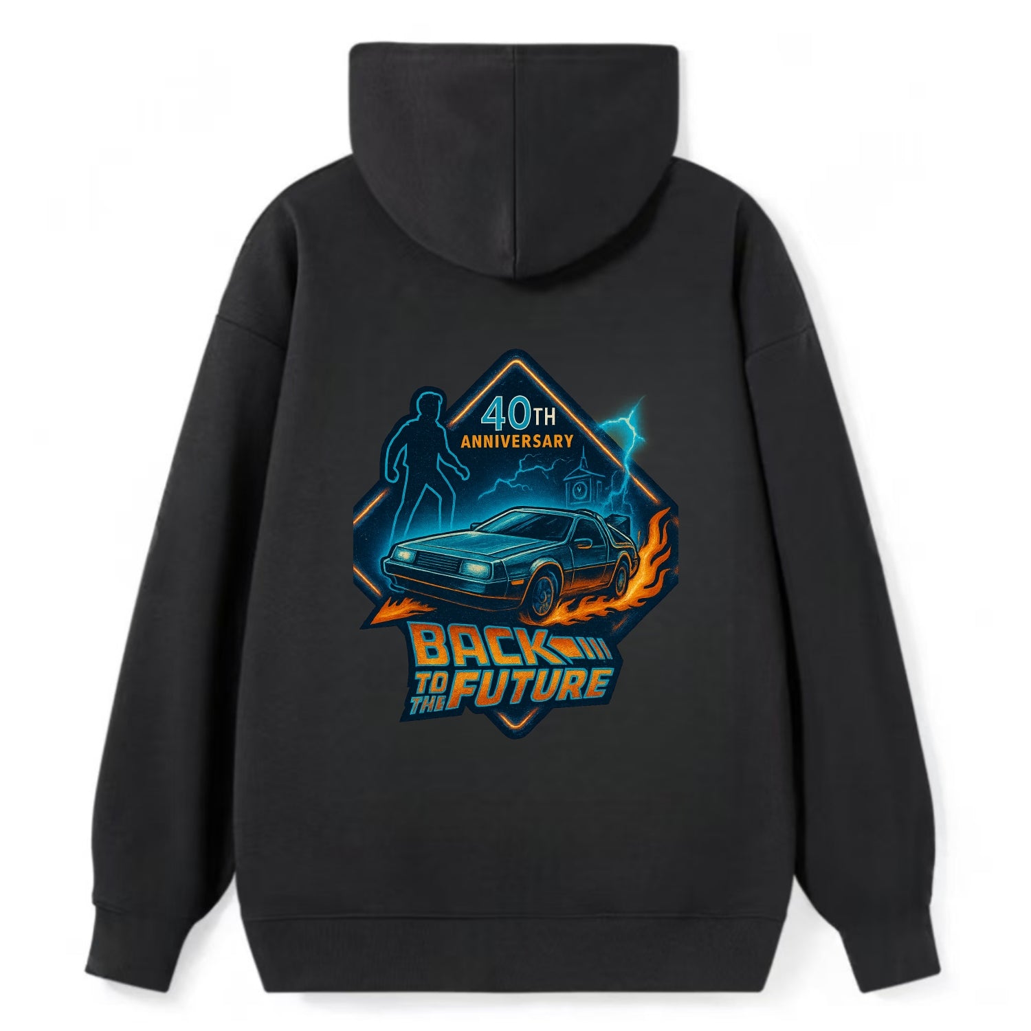 Back To The Future 40th Anniversary 2 - Classic Pullover Hoodie - Black