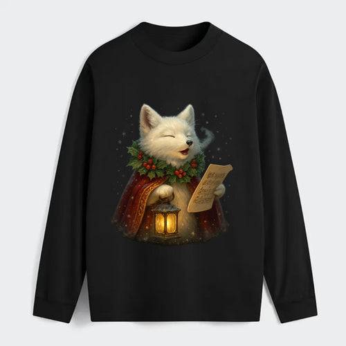 Snowbound Arctic Fox Caroler  - Classic Long Sleeve Shirt