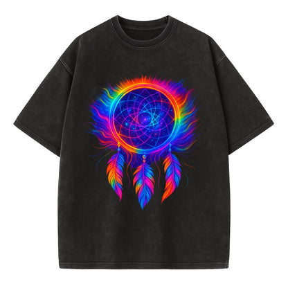 Dream Catcher Universe - Cosmic dreamcat - Vintage T-shirt - Black