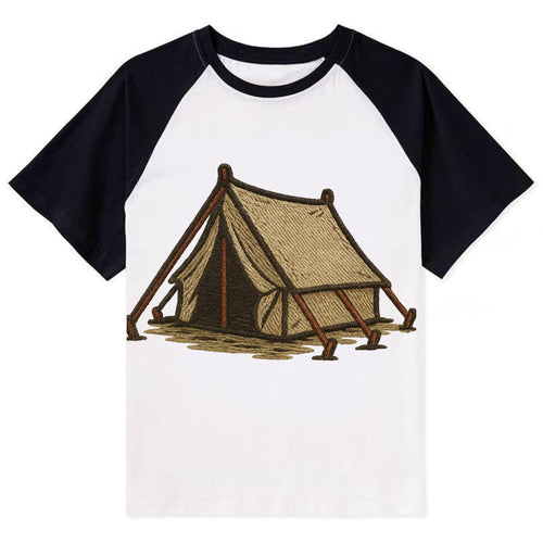 Camping Tent  - Contrast Raglan T-shirt